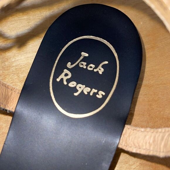 Jack Rogers Womens Cheney Metallic T Strap Sandals Gold Size 9 - Picture 10 of 11